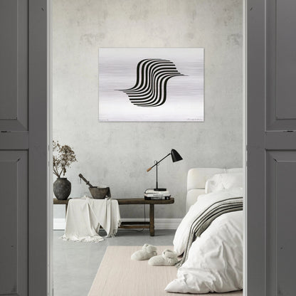 UNTITLED WINGED CURVE 1966 - Bridget Riley Brushed Aluminum Print - 70x100 cm / 28x40 inches | Bridget Riley Aluminum Print | Bridget Riley Prints