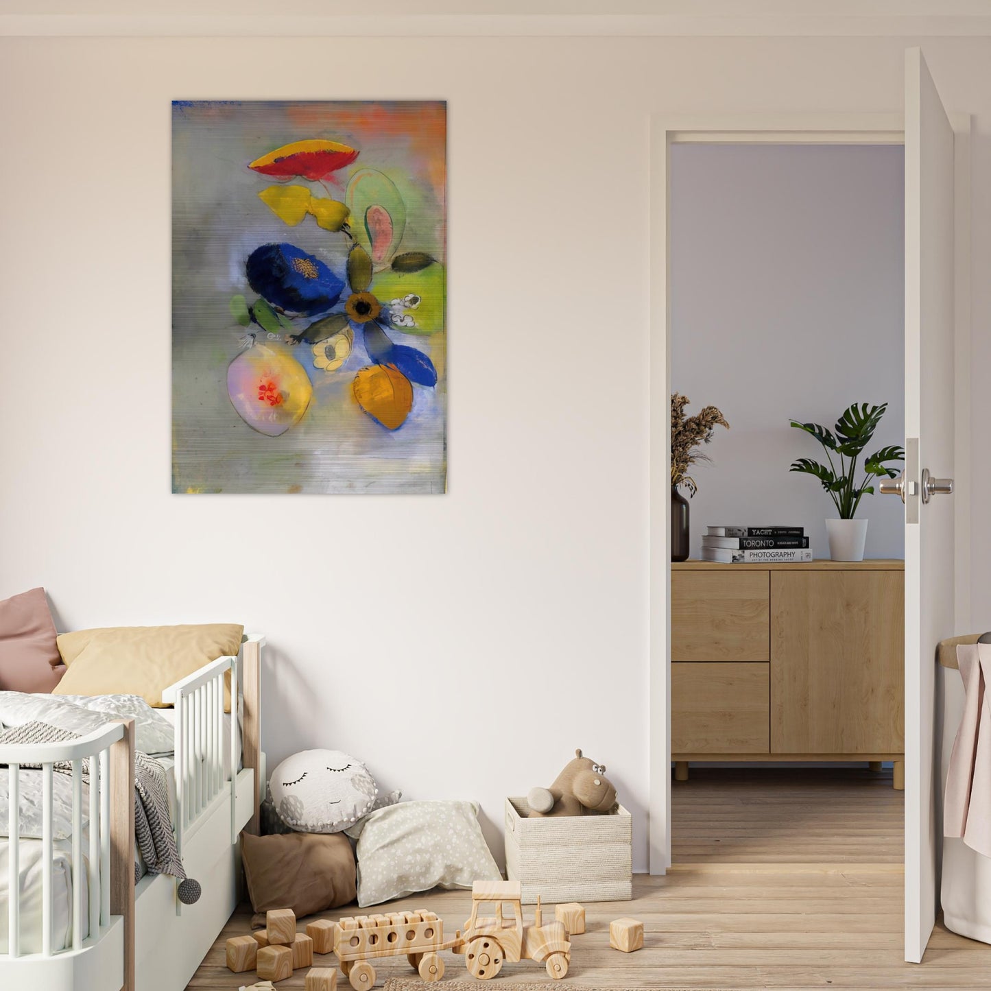 FLOWERS 3 - Odilon Redon Brushed Aluminum Print - 70x100 cm / 28x40 inches | Odilon Redon Aluminum Print | Odilon Redon Prints