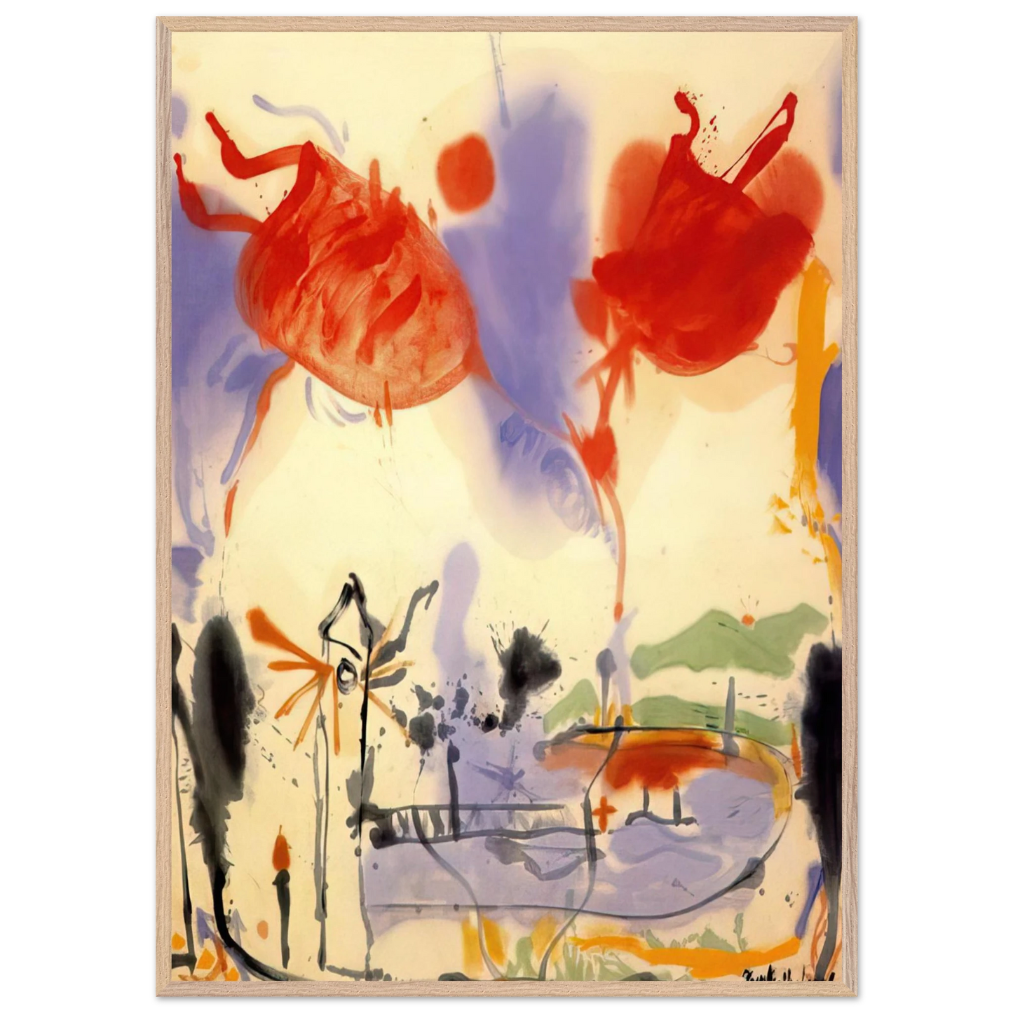 Helen Frankenthaler - Round Trip - 1957 Wall art - 70x100 cm / 28x40 inches - Fine Art Poster-canvas - -