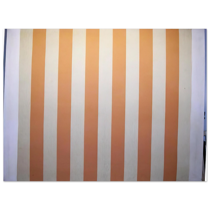 Daniel Buren - Peinture acrylique blanche sur tissu rayÃƒÂ© blanc et orange - 1967  75x100 cm / 30x40inches Fine Art Poster
