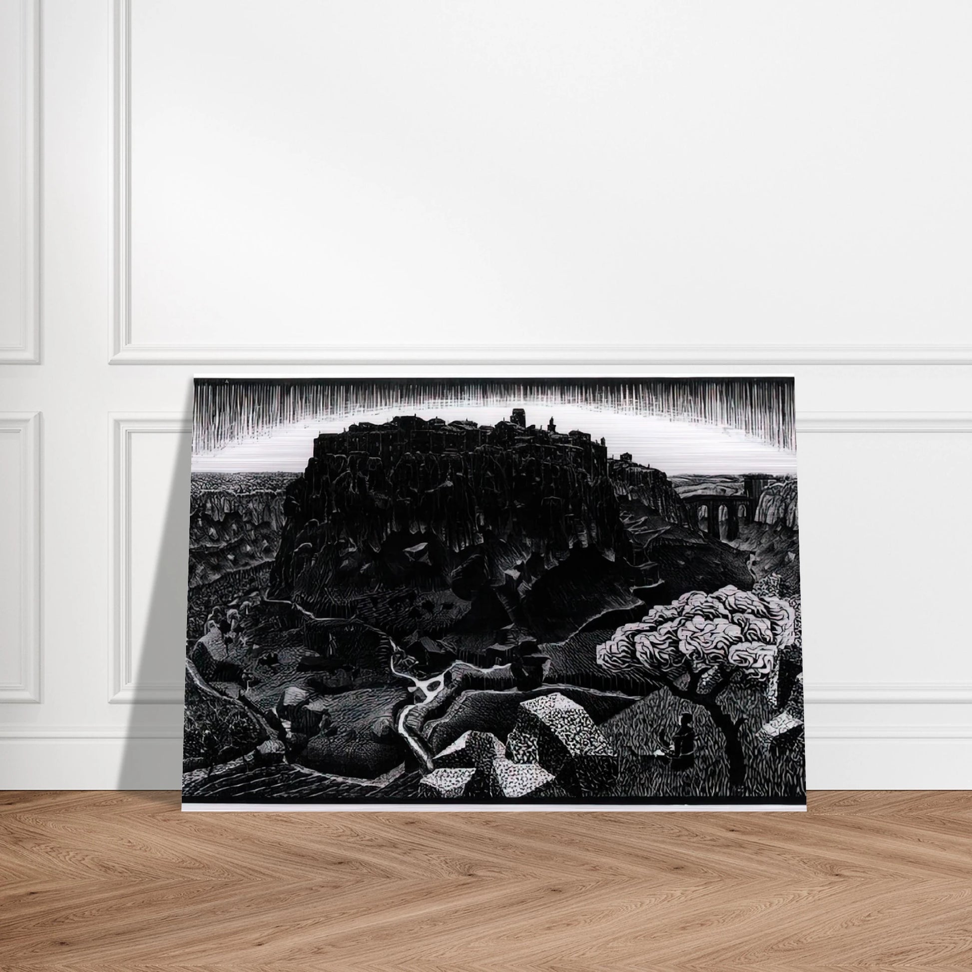 VITORCHIANO NEL CIMINO - MC Escher Brushed Aluminum Print - 70x100 cm / 28x40 inches | MC Escher Aluminum Print | MC Escher Prints
