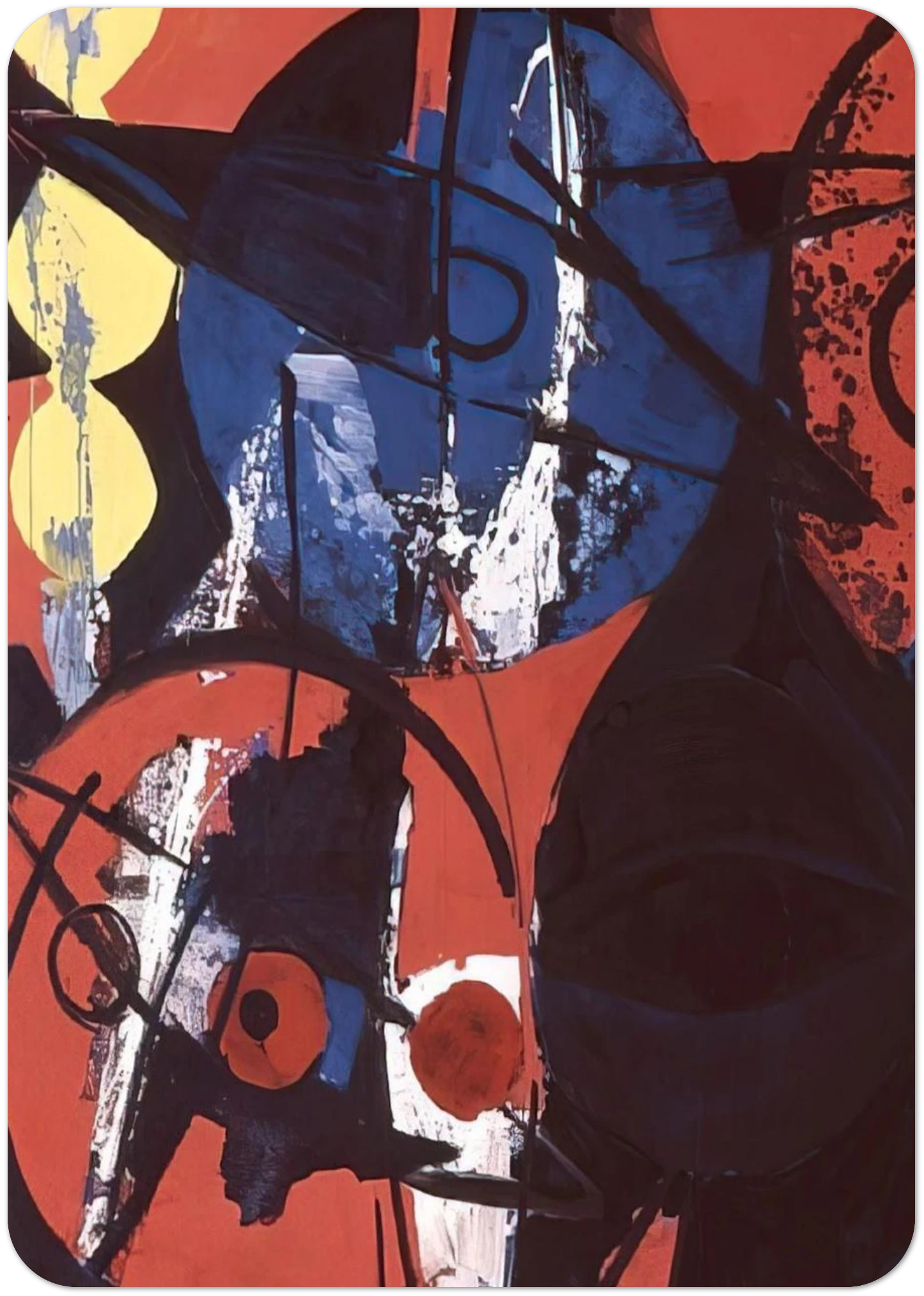 Blaufeuer - 1964 By Ernst Wilhelm Nay Pack of 10 Post Cards | Ernst Wilhelm Nay Post Cards | A6 (10.5 x 14.8 cm) - 4.1 x 5.8 inches