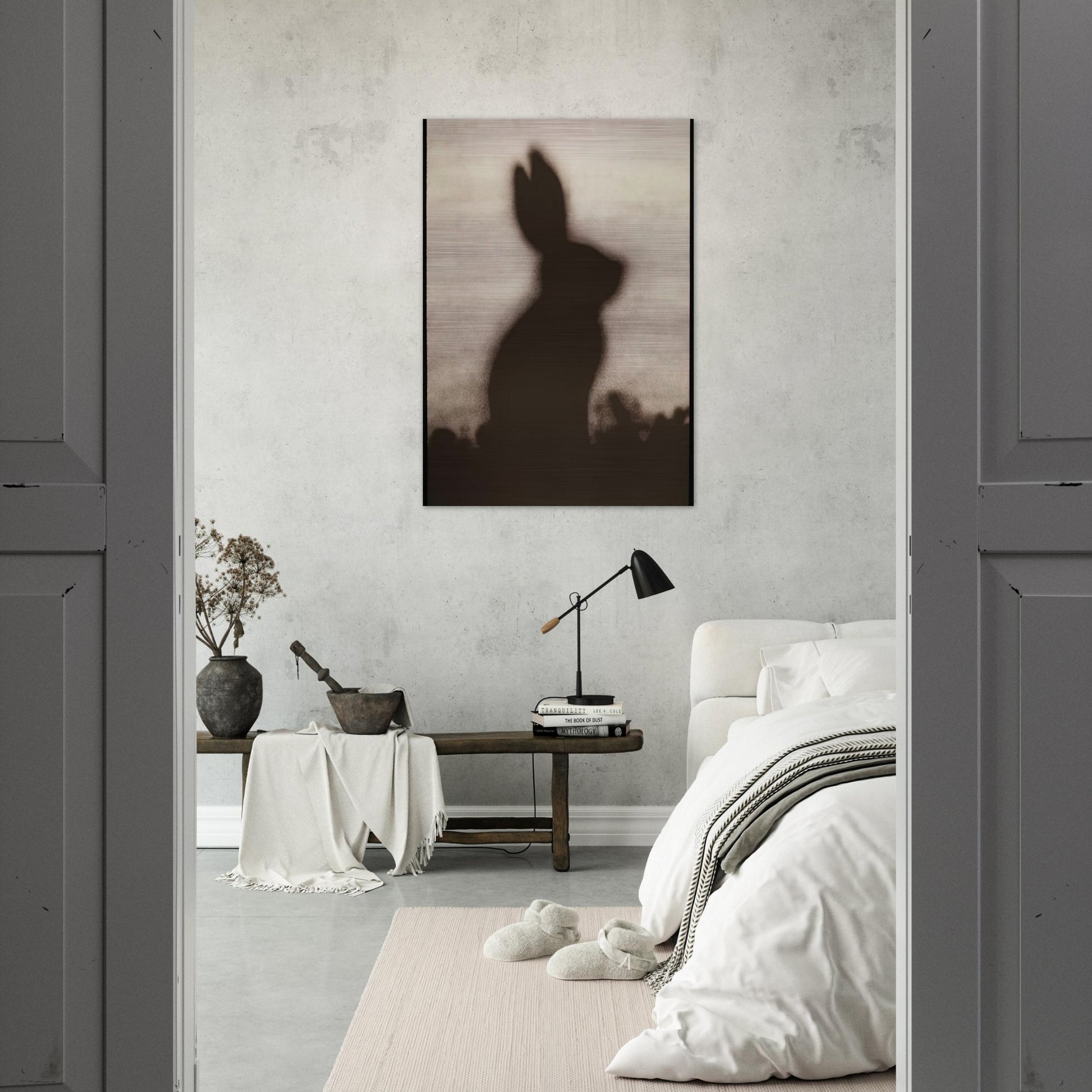 RABBIT 1986 - Edward Ruscha Brushed Aluminum Print - 70x100 cm / 28x40 inches | Edward Ruscha Aluminum Print | Edward Ruscha Prints