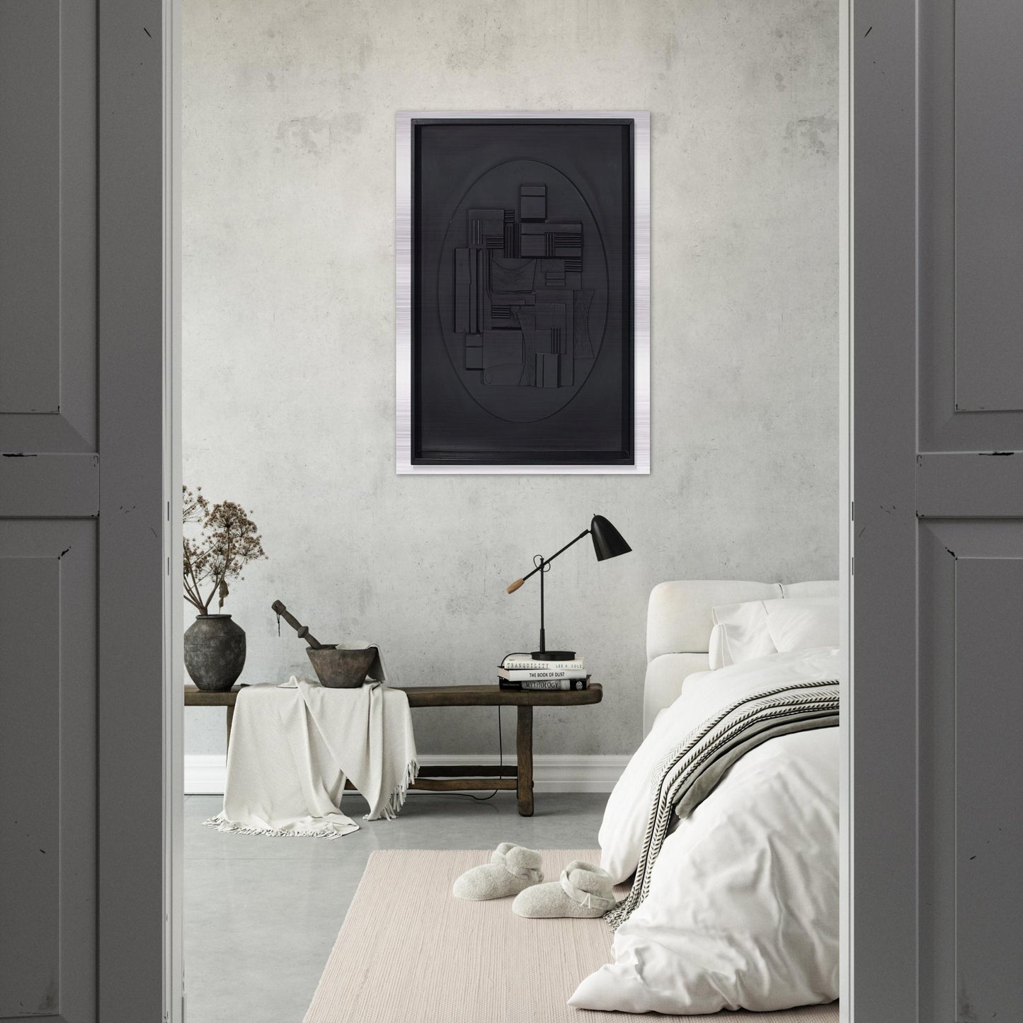 FULL MOON 1980 - Louise Nevelson Brushed Aluminum Print - 70x100 cm / 28x40 inches | Louise Nevelson Aluminum Print | Louise Nevelson Prints