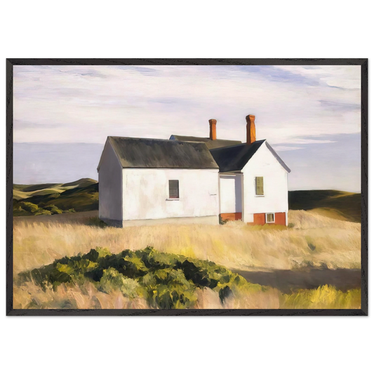 Ryders House - Edward Hopper 70x100 cm / 28x40 inches Framed Art Print – Black Wooden Frame