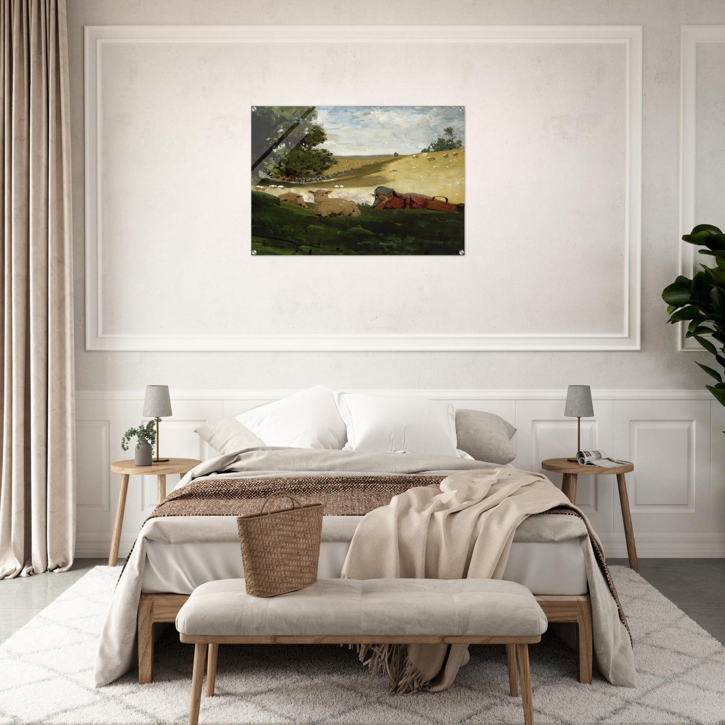WARM AFTERNOON SHEPHERDESS - Winslow Homer Acrylic Print - 70x100 cm / 28x40″ inches | Winslow Homer Wall Art | Winslow Homer Prints