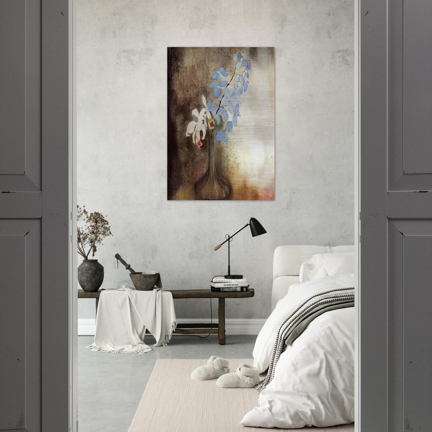 ORCHIDS - Odilon Redon Brushed Aluminum Print - 70x100 cm / 28x40 inches | Odilon Redon Aluminum Print | Odilon Redon Prints