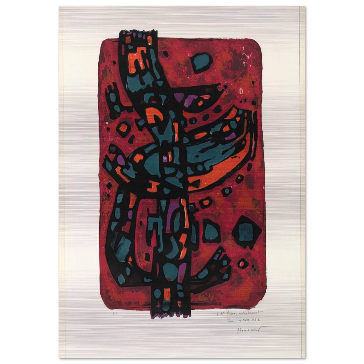 Living Flame - 1954 - Alfred Manessier Brushed Aluminum Print - 70x100 cm / 28x40 inches | Alfred Manessier Aluminum Print | Alfred Manessier Prints
