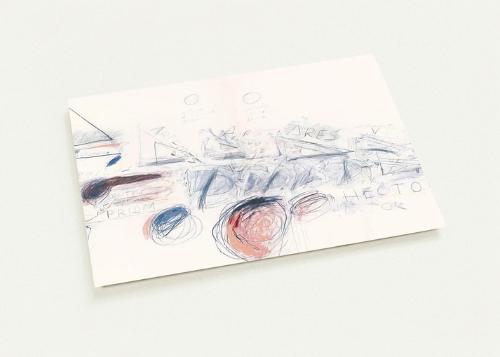 Fifty Days at Iliam. Ilians in Battle By Cy Twombly Pack of 10 Post Cards | Cy Twombly Post Cards | A6 (10.5 x 14.8 cm) - 4.1 x 5.8 inches