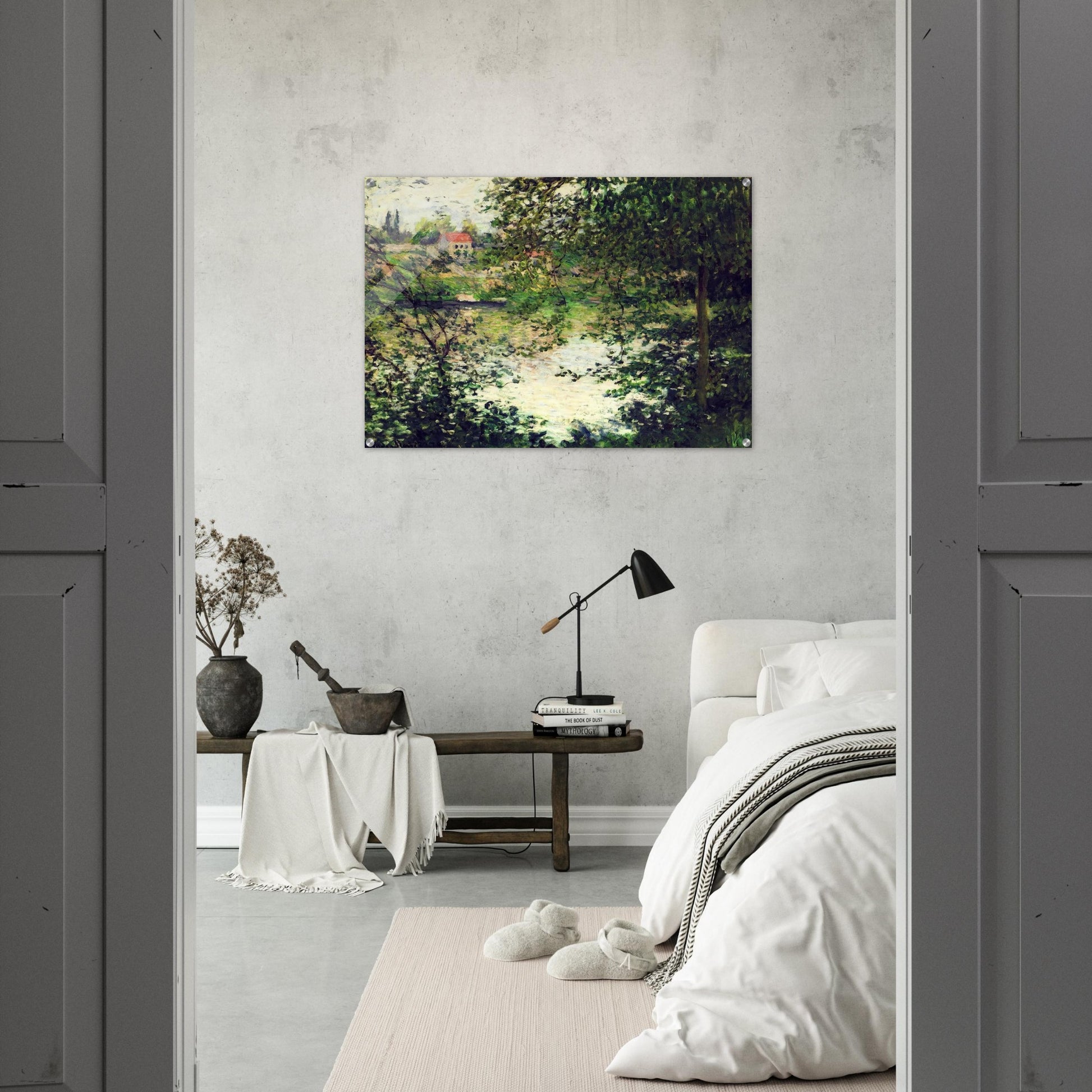 Ile de La Grande Jatte Through the Trees - claude monet Acrylic Print - 70x100 cm / 28x40″ inches | claude monet Wall Art | claude monet Prints