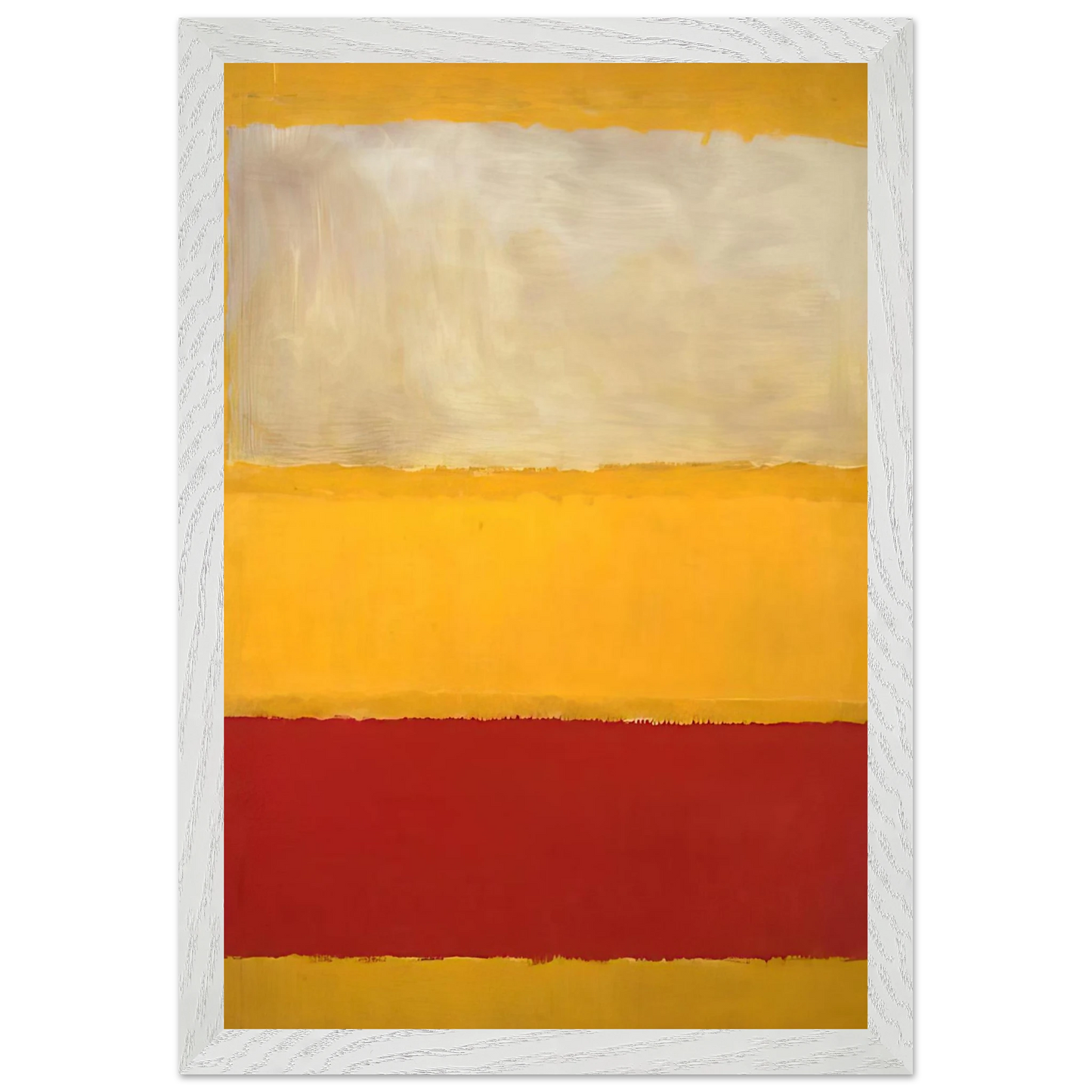 Mark Rothko - No. 13 White, Red on Yellow Wall Art - 21x29.7 cm / 8x12" - Premium Wooden Framed Poster With Fine Art Paper-canvas - Black frame
