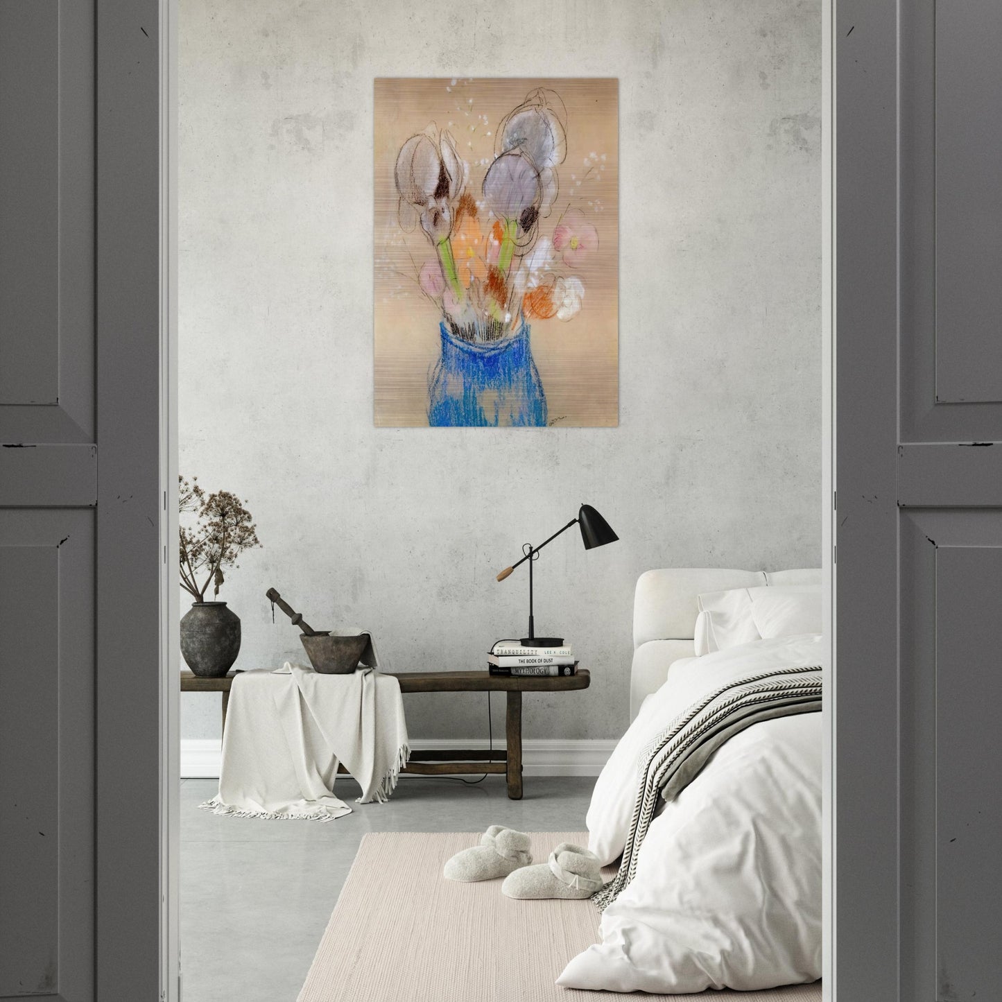 BOUQUET OF FLOWERS 4 - Odilon Redon Brushed Aluminum Print - 70x100 cm / 28x40 inches | Odilon Redon Aluminum Print | Odilon Redon Prints