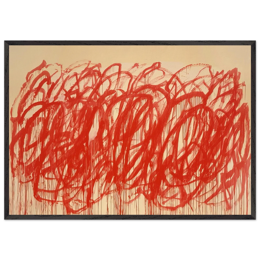 Untitled  Bacchus  - Cy Twombly 70x100 cm / 28x40 inches Framed Art Print – Black Wooden Frame