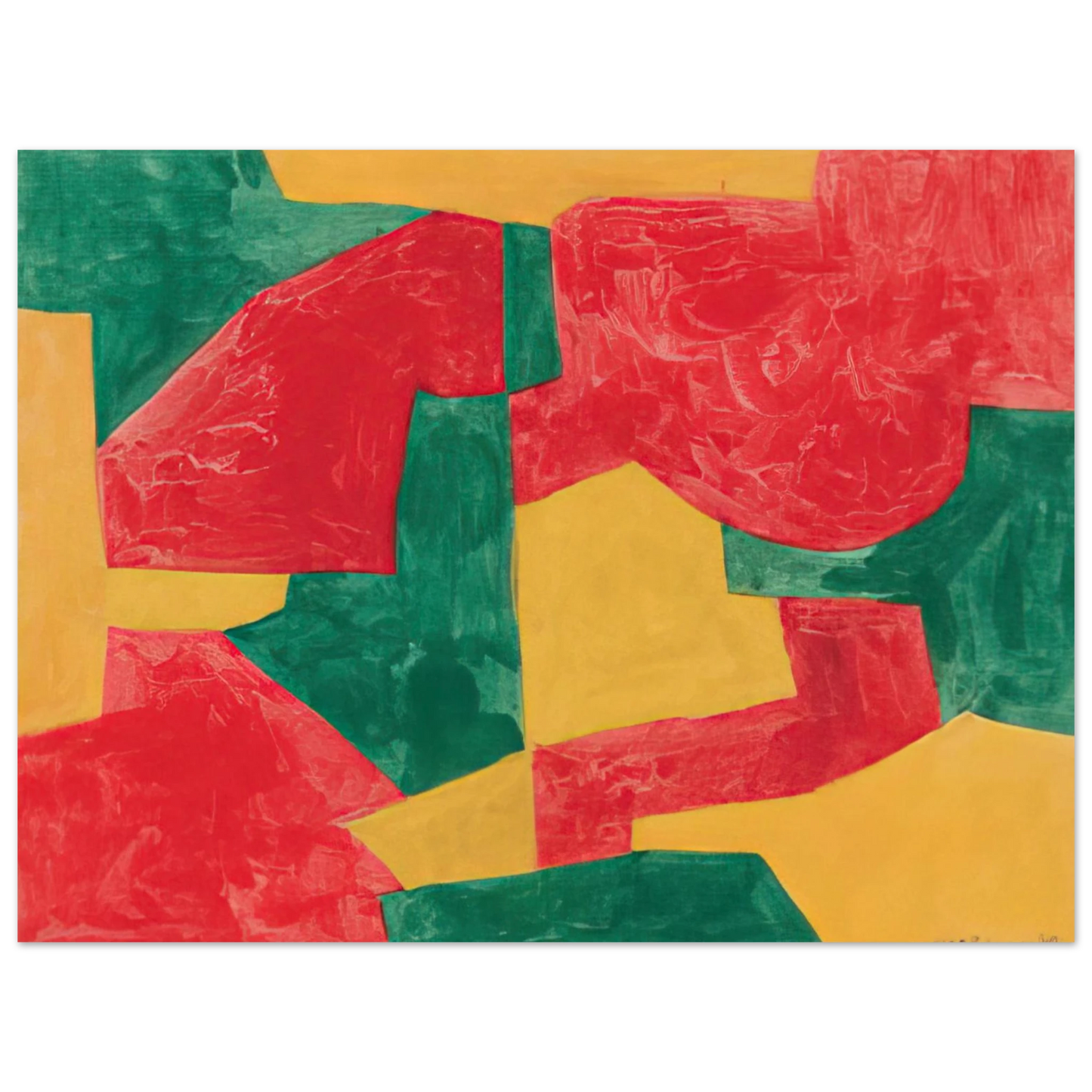 Serge Poliakoff - Composition verte, rouge et jaune - 1964  75x100 cm / 30x40inches Fine Art Poster