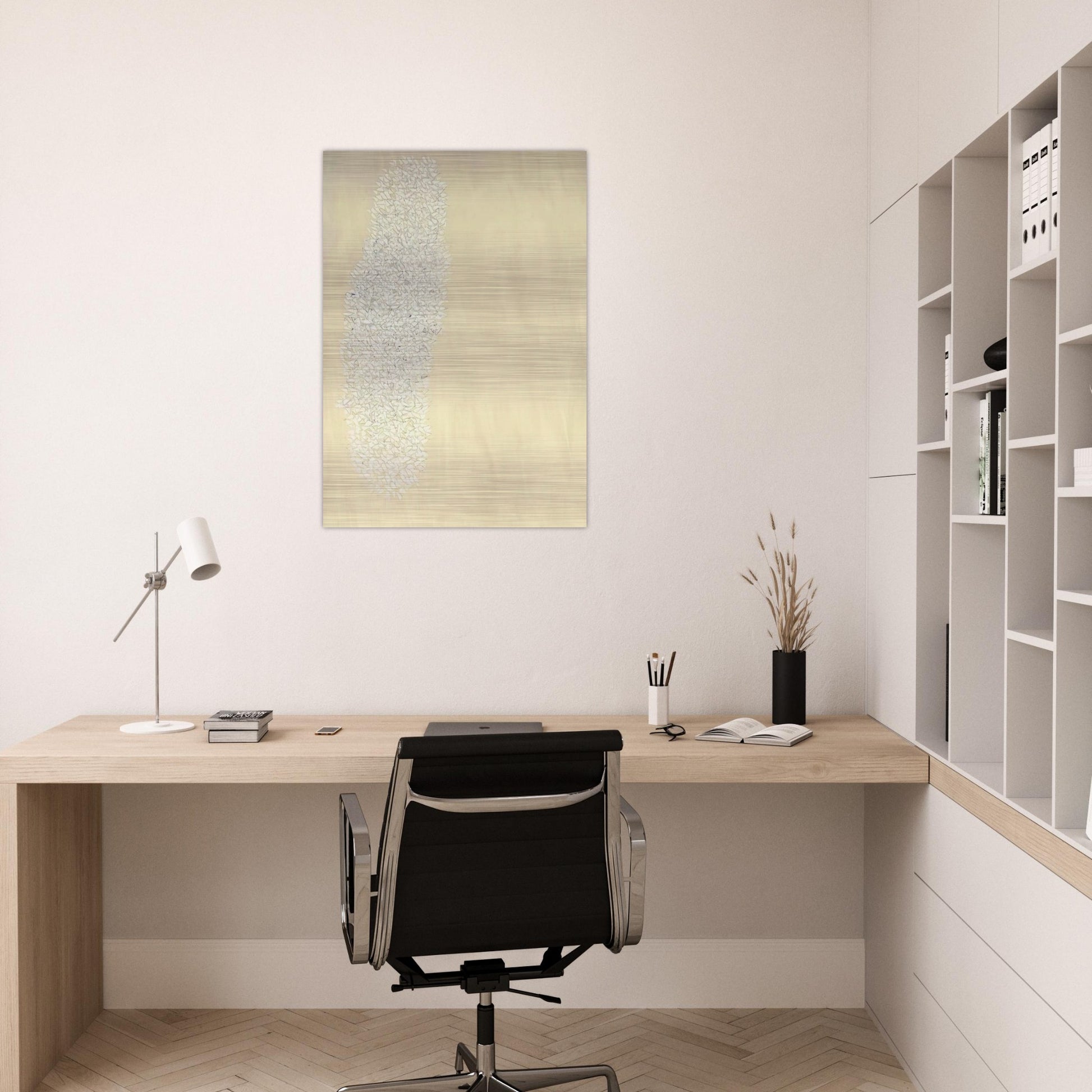 Light Gray - Tan - 1978 - Robert Goodnough Brushed Aluminum Print - 70x100 cm / 28x40 inches | Robert Goodnough Aluminum Print | Robert Goodnough Prints