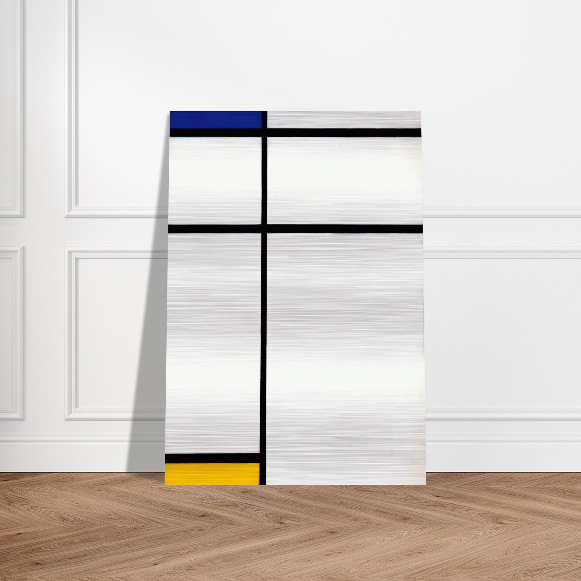 Composition III with Blue, Yellow and White - Piet Mondrian Brushed Aluminum Print - 70x100 cm / 28x40 inches | Piet Mondrian Aluminum Print | Piet Mondrian Prints