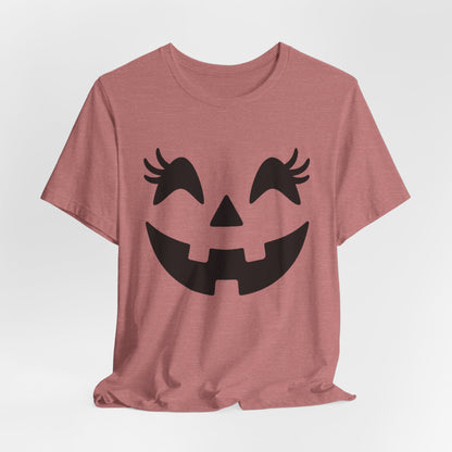 Masque de citrouille Jack O'Lantern Cils Halloween Femmes Filles T-Shirt