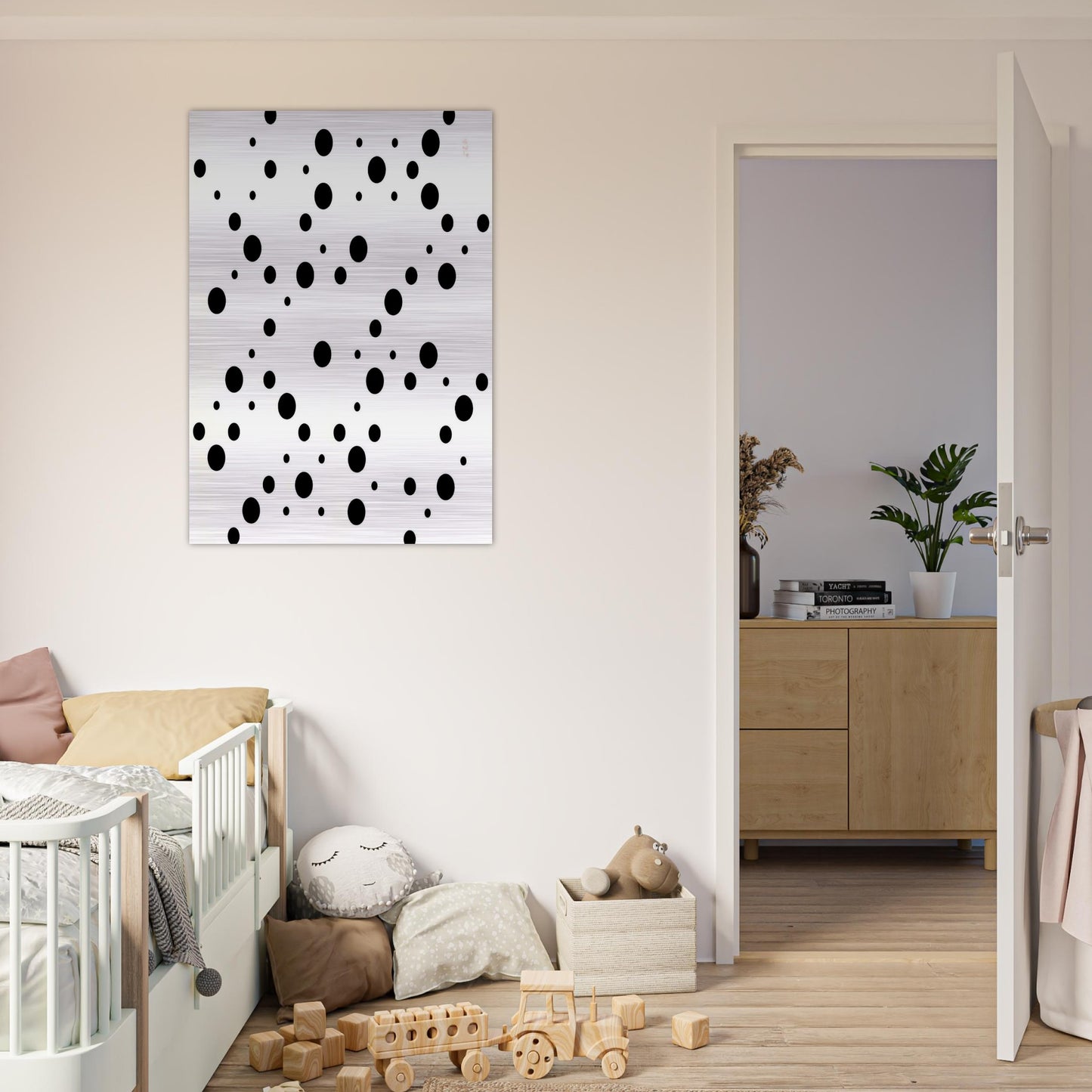 WHITE DISKS 1 - Bridget Riley Brushed Aluminum Print - 70x100 cm / 28x40 inches | Bridget Riley Aluminum Print | Bridget Riley Prints