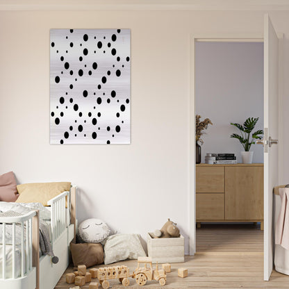 WHITE DISKS 1 - Bridget Riley Brushed Aluminum Print - 70x100 cm / 28x40 inches | Bridget Riley Aluminum Print | Bridget Riley Prints
