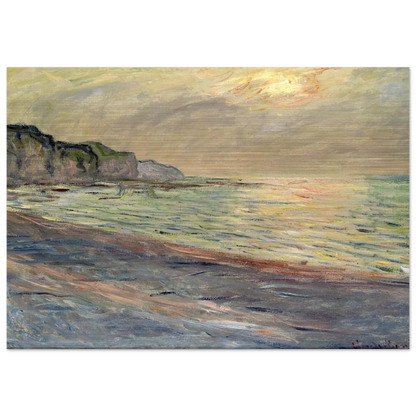 Pourville, Sunset - claude monet Brushed Aluminum Print - 70x100 cm / 28x40 inches | claude monet Aluminum Print | claude monet Prints