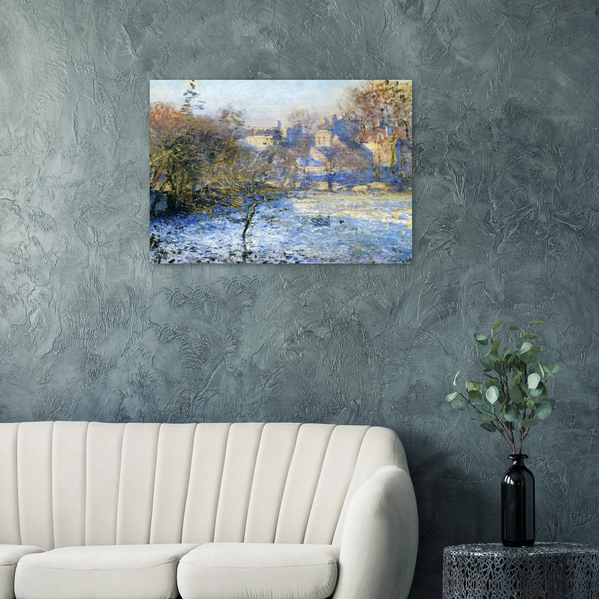 Frost - claude monet Brushed Aluminum Print - 70x100 cm / 28x40 inches | claude monet Aluminum Print | claude monet Prints