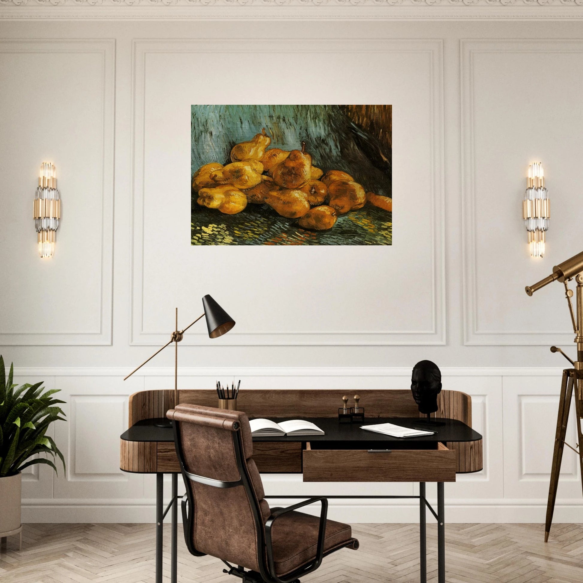 Still Life with Pears - Vincent van Gogh Brushed Aluminum Print - 70x100 cm / 28x40 inches | Vincent van Gogh Aluminum Print | Vincent van Gogh Prints
