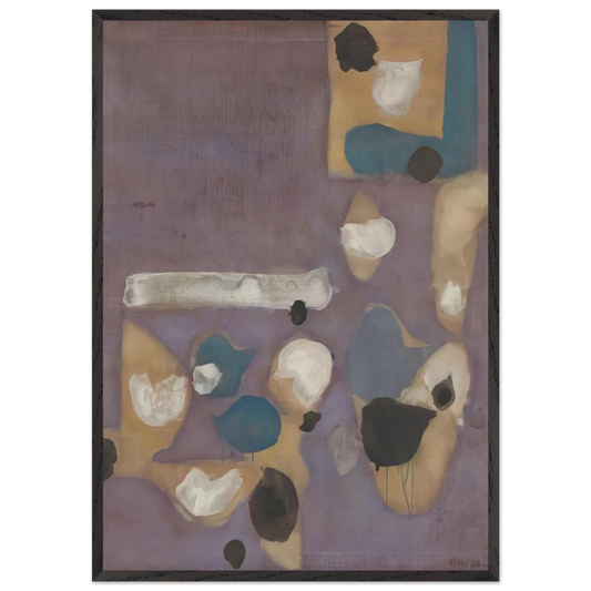 Points No 19 - 1954 - Kenzo Okada 70x100 cm / 28x40 inches Framed Art Print – Black Wooden Frame