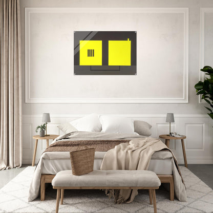 Prison  Cell with Smokestack  Conduit - 1985 - Peter Halley Acrylic Print - 70x100 cm / 28x40″ inches | Peter Halley Wall Art | Peter Halley Prints