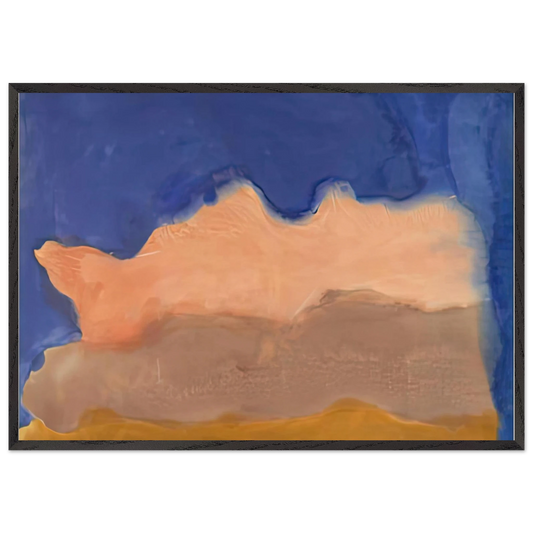 Moontide 1968- - Helen Frankenthaler 70x100 cm / 28x40 inches Framed Art Print – Black Wooden Frame