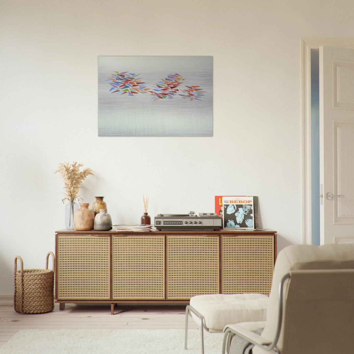Bright Colors on Pale Green - 1976 - Robert Goodnough Brushed Aluminum Print - 70x100 cm / 28x40 inches | Robert Goodnough Aluminum Print | Robert Goodnough Prints