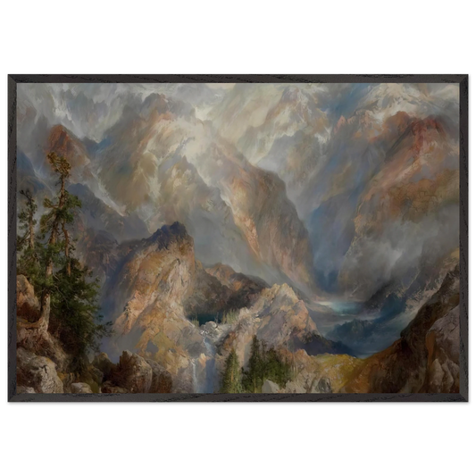 Morning in the Sierras Nevada - Thomas Moran 70x100 cm / 28x40 inches Framed Art Print – Black Wooden Frame