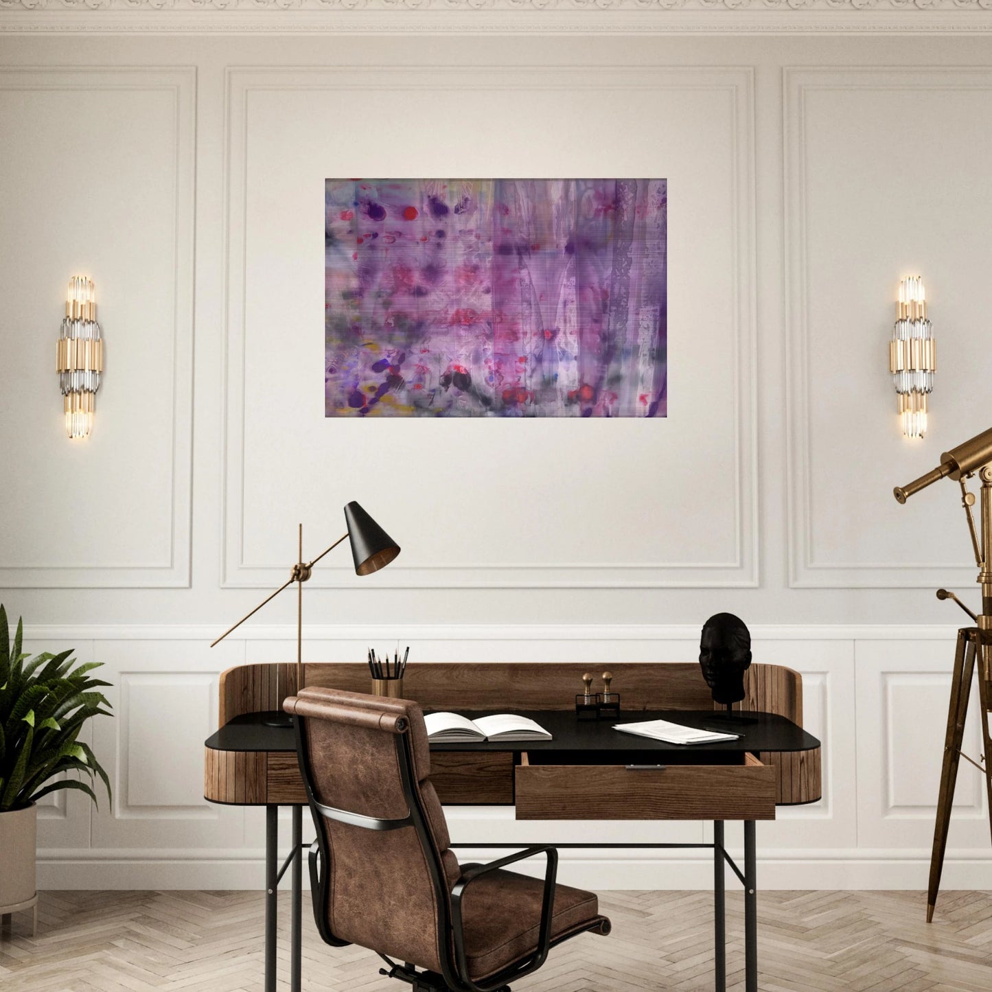 April 4 - Sam Gilliam Brushed Aluminum Print - 70x100 cm / 28x40 inches | Sam Gilliam Aluminum Print | Sam Gilliam Prints