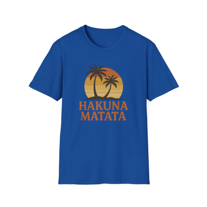 Hakuna Matata T-shirt rétro graphique, T-shirt à l'humeur positive "Pas de soucis", T-shirt inspiré des années 90, Haut avec citation feel-good, Cadeau unisexe