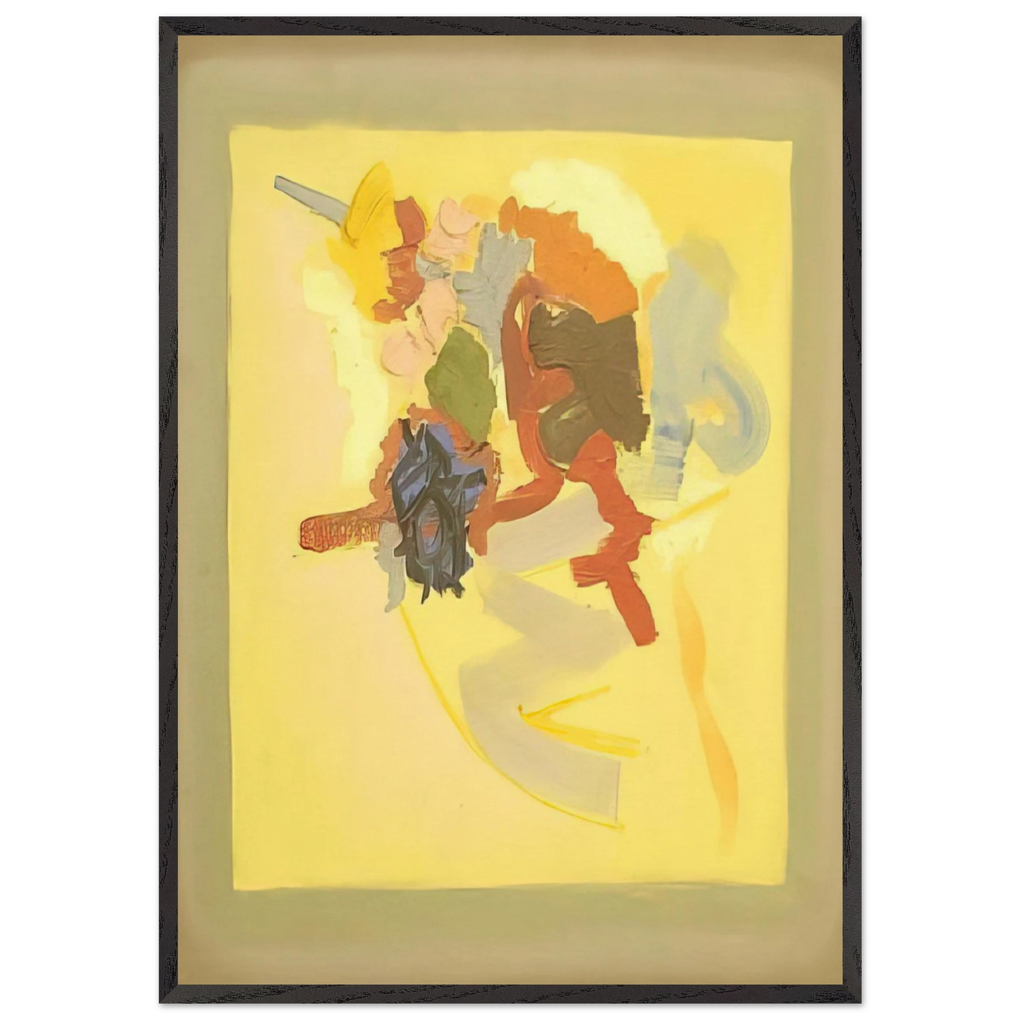 Yellow Field - 1960 - John Ferren 70x100 cm / 28x40 inches Framed Art Print – Black Wooden Frame
