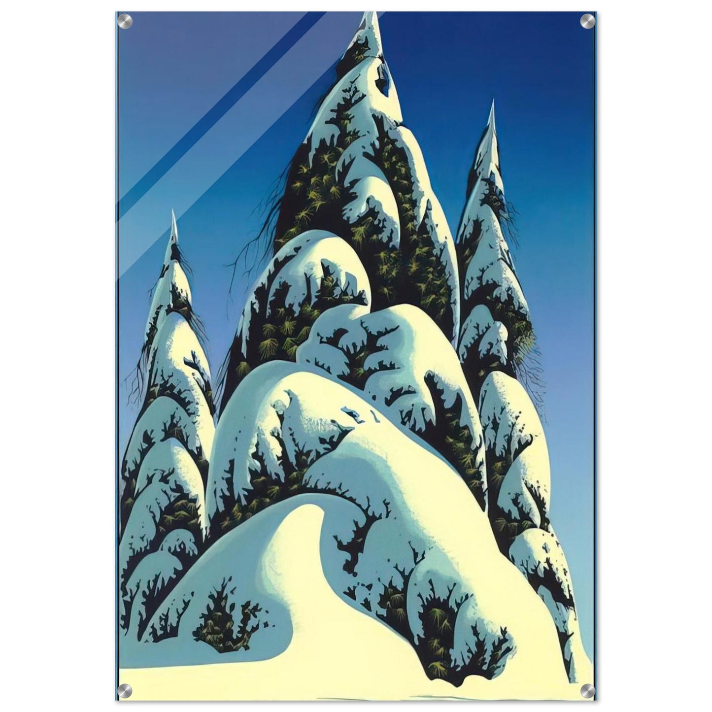 New Fallen Snow - Eyvind Earle Acrylic Print - 70x100 cm / 28x40″ inches