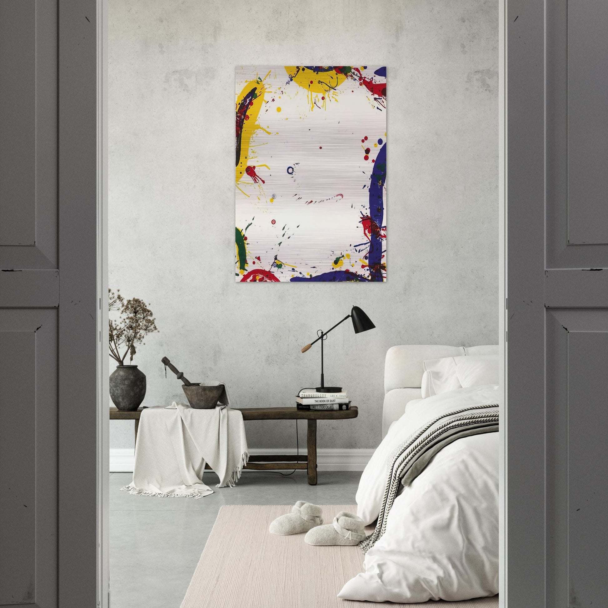 Upper Yellow II  Lembark L73  - Sam Francis Brushed Aluminum Print - 70x100 cm / 28x40 inches | Sam Francis Aluminum Print | Sam Francis Prints