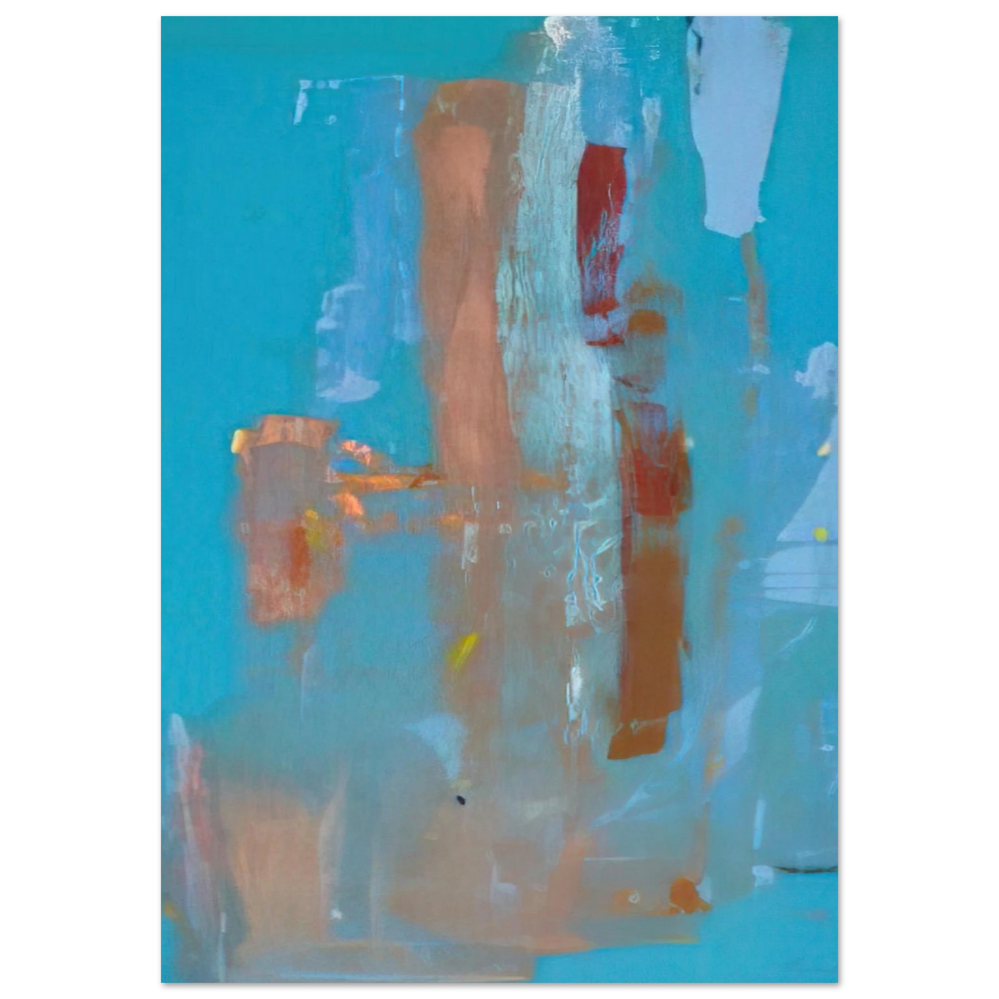 Helen Frankenthaler - In on Blue - 1976 Wall art - 40x40 cm / 16x16 inches - Fine Art Poster-canvas - -