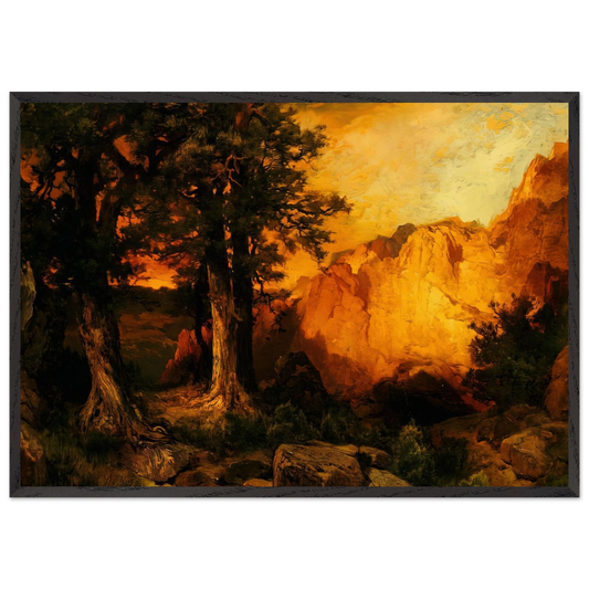 The Grand Canyon - Thomas Moran 70x100 cm / 28x40 inches Framed Art Print – Black Wooden Frame
