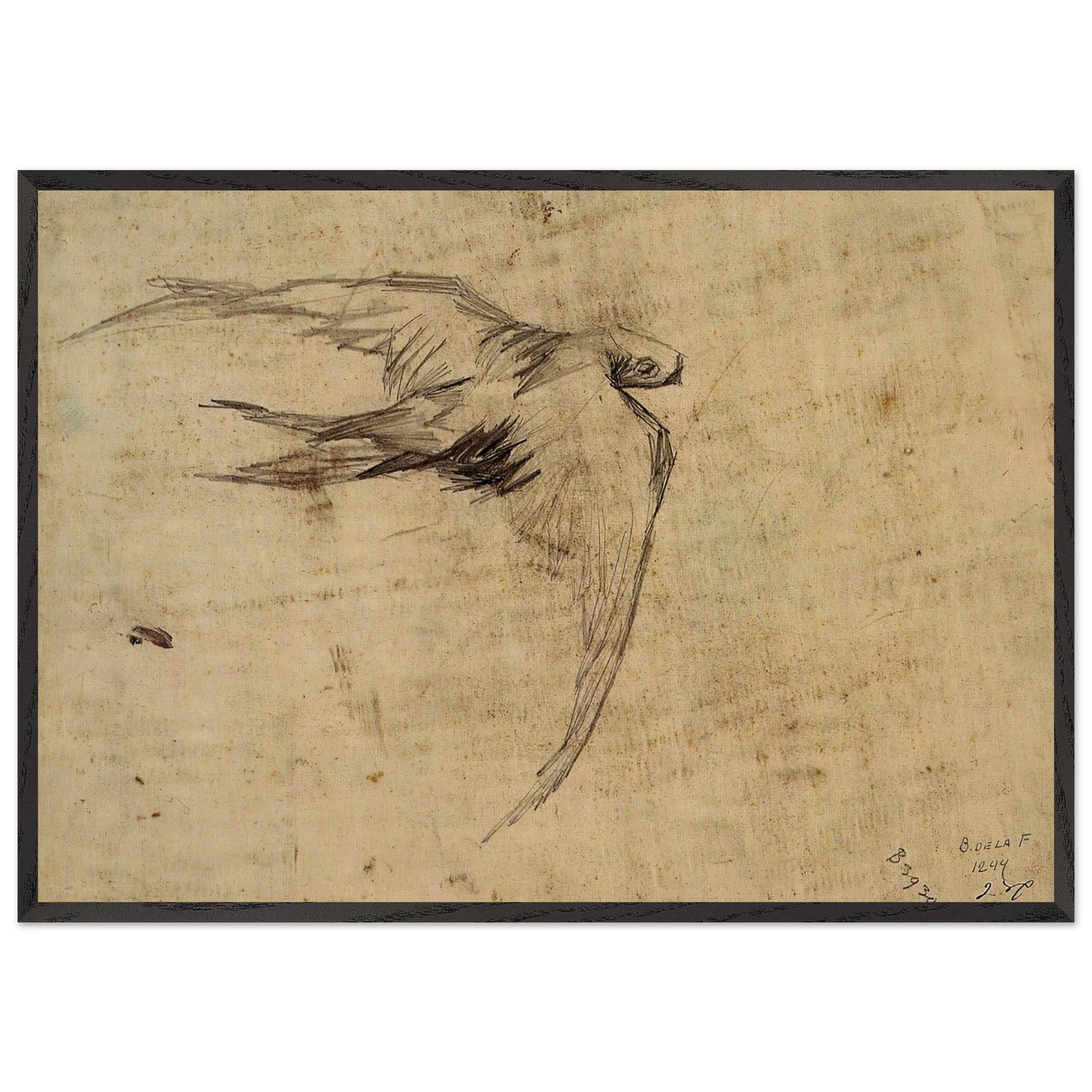 Swift - Vincent van Gogh 70x100 cm / 28x40 inches Framed Art Print – Black Wooden Frame
