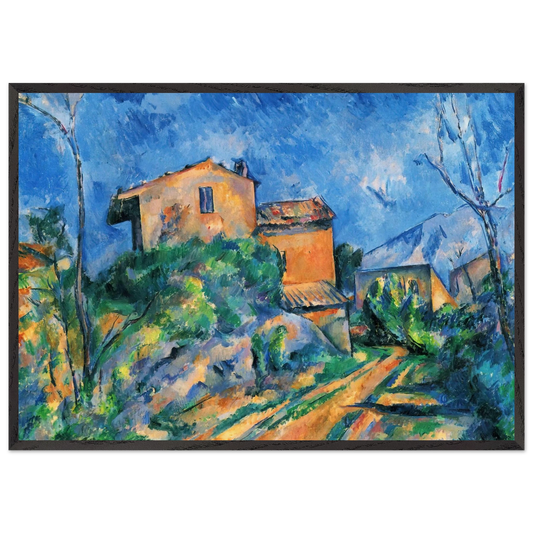 Maison Maria with a View of Chateau Noir - Paul Cezanne 70x100 cm / 28x40 inches Framed Art Print – Black Wooden Frame
