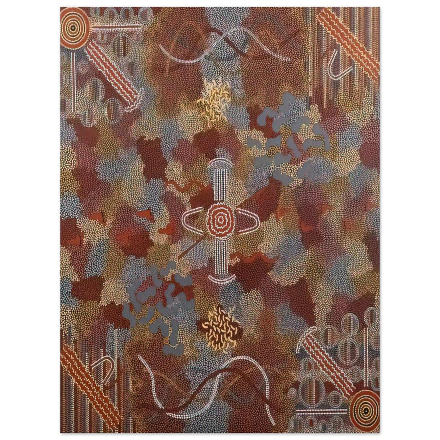 Clifford Possum Tjapaltjarri - Frog Dreaming - 1989  75x100 cm / 30x40inches Fine Art Poster