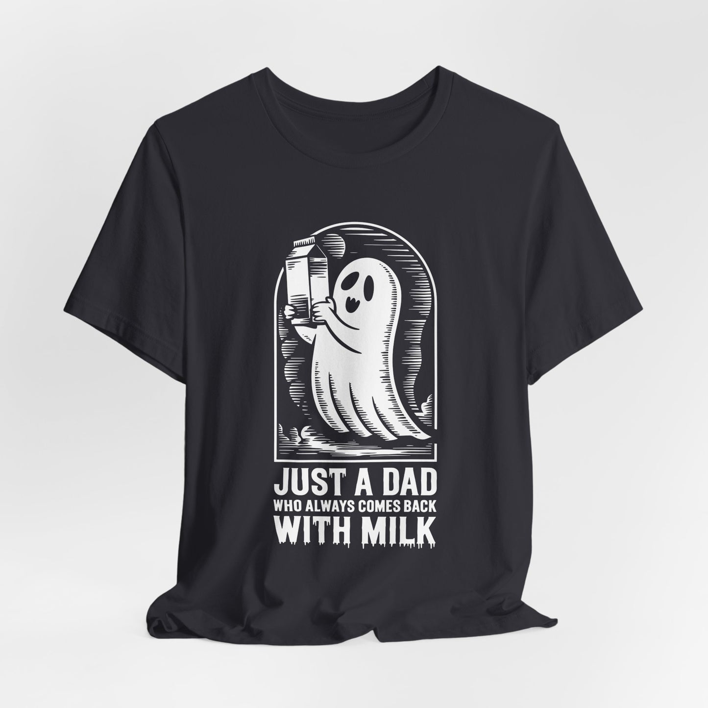 just un père qui revient toujours avec du lait t-shirt Halloween - T-shirt unisexe en jersey à manches courtes