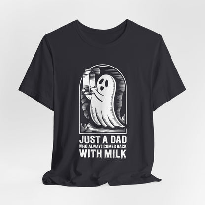 just un père qui revient toujours avec du lait t-shirt Halloween - T-shirt unisexe en jersey à manches courtes