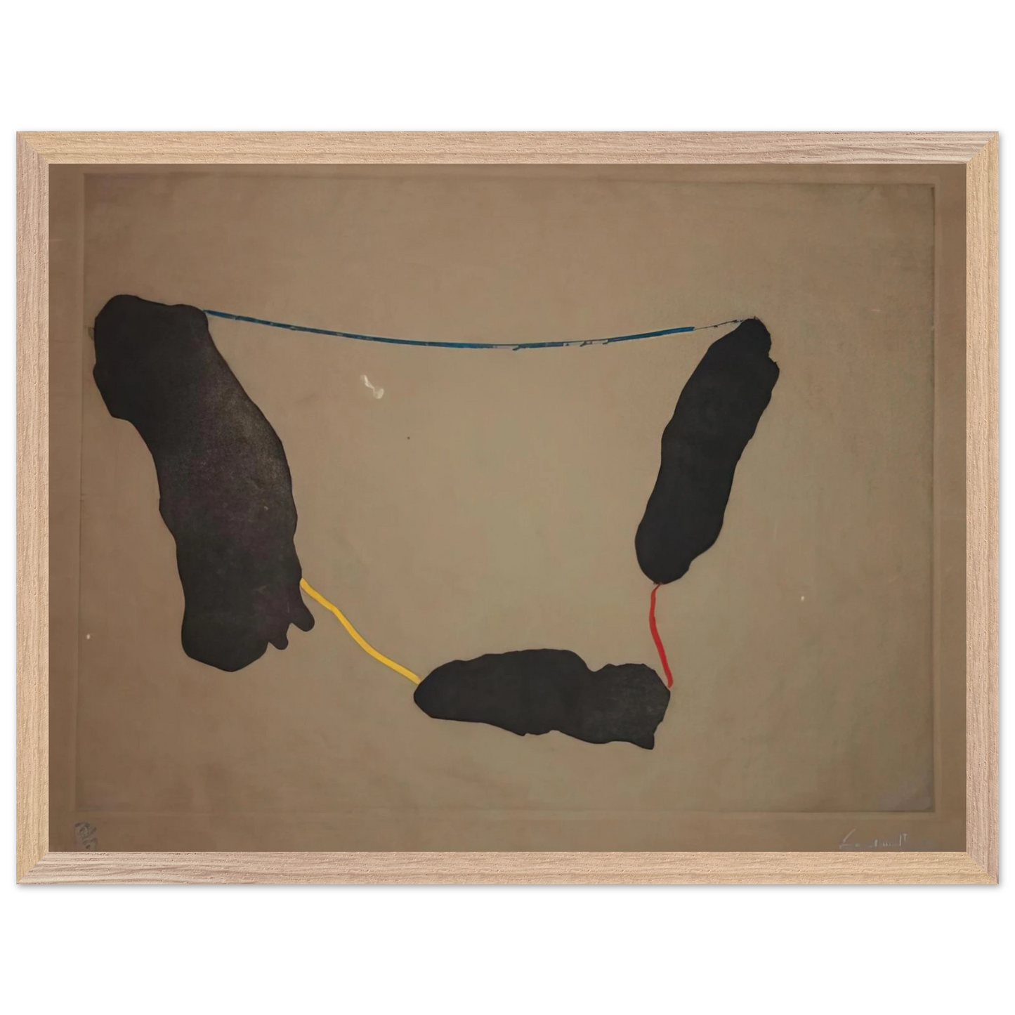 Helen Frankenthaler - Connected By Joy - 1973 Wall art - 45x60 cm / 18x24 inches - Premium Wooden Framed Poster With Fine Art Paper-canvas - Black frame
