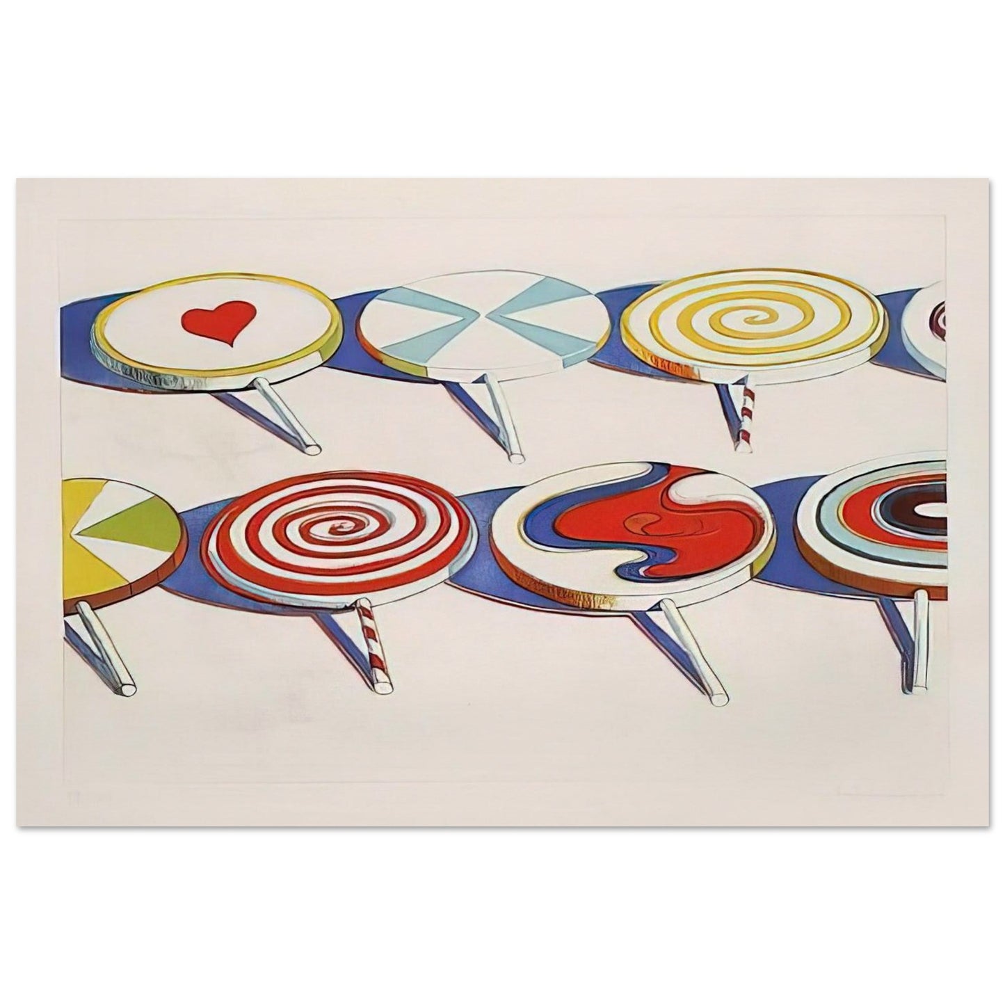 Big Suckers - 1971 - Wayne Thiebaud Art Prints - 100x150 cm / 40x60″ inches | Wayne Thiebaud Poster | Wayne Thiebaud Prints