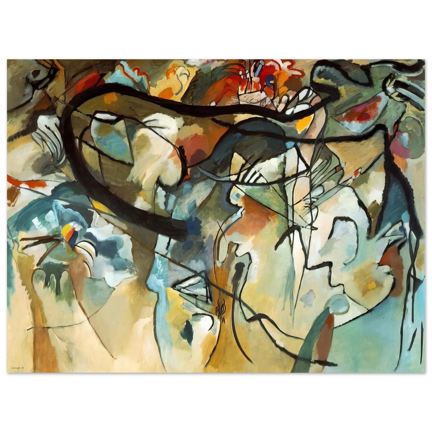Wassily Kandinsky - COMPOSITION V 1911  75x100 cm / 30x40inches Fine Art Poster