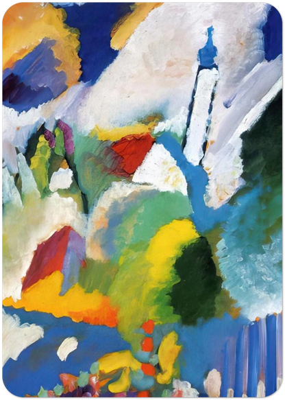 MURNAU WITH A CHURCH 1910 By Wassily Kandinsky Pack of 10 Post Cards | Wassily Kandinsky Post Cards | A6 (10.5 x 14.8 cm) - 4.1 x 5.8 inches