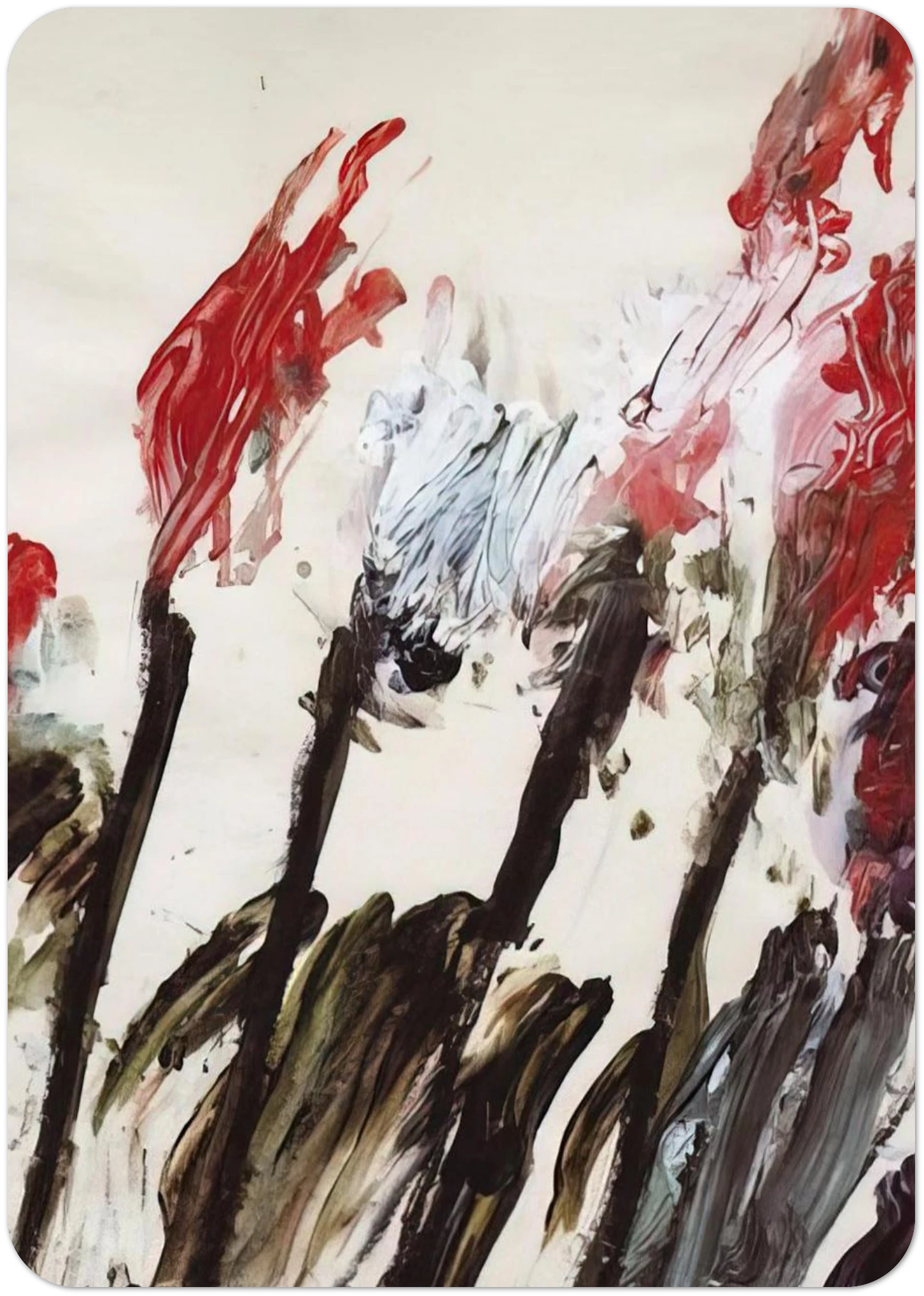 Nicola's Irises By Cy Twombly Pack of 10 Post Cards | Cy Twombly Post Cards | A6 (10.5 x 14.8 cm) - 4.1 x 5.8 inches