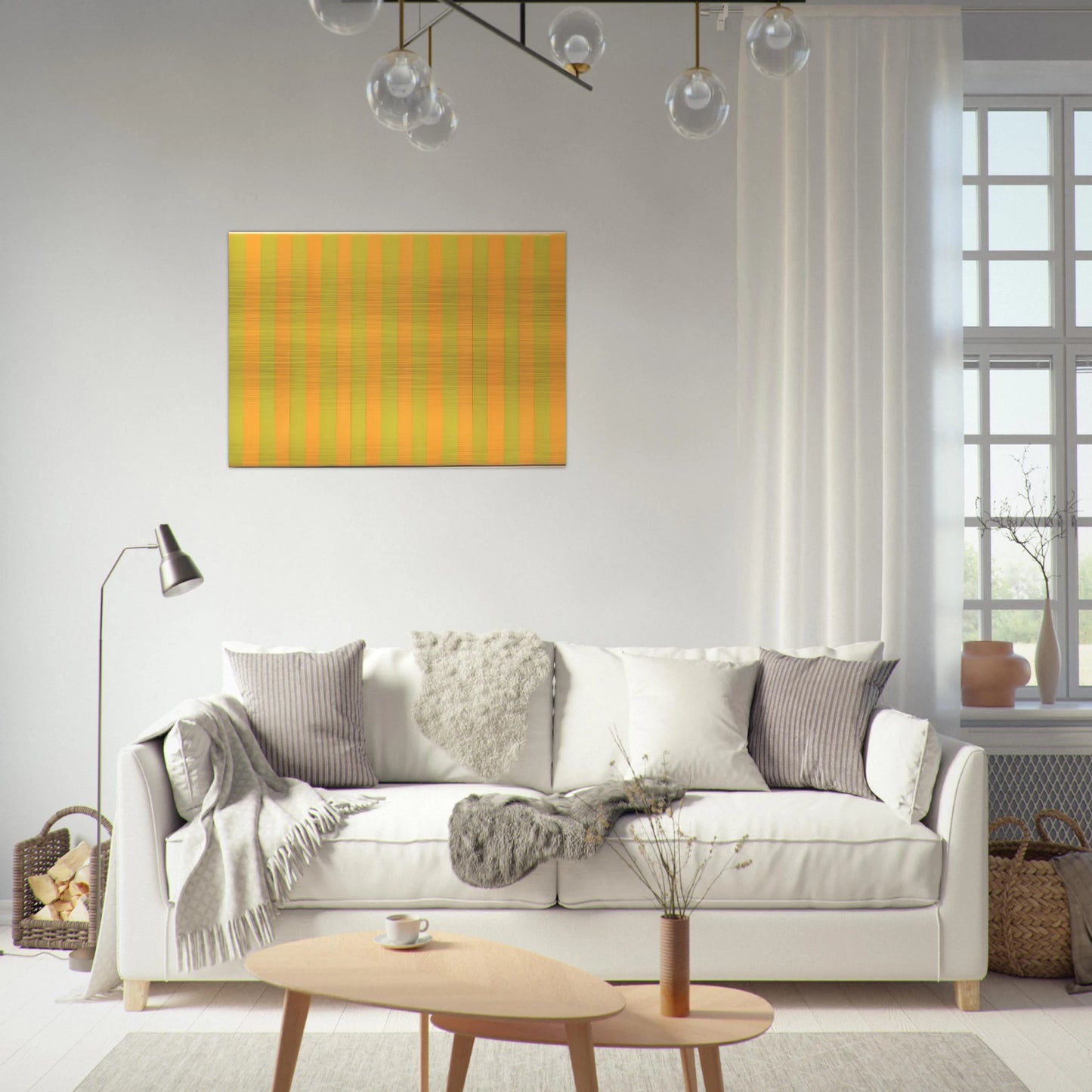Two Yellows - 1959 - Gene Davis Brushed Aluminum Print - 70x100 cm / 28x40 inches | Gene Davis Aluminum Print | Gene Davis Prints