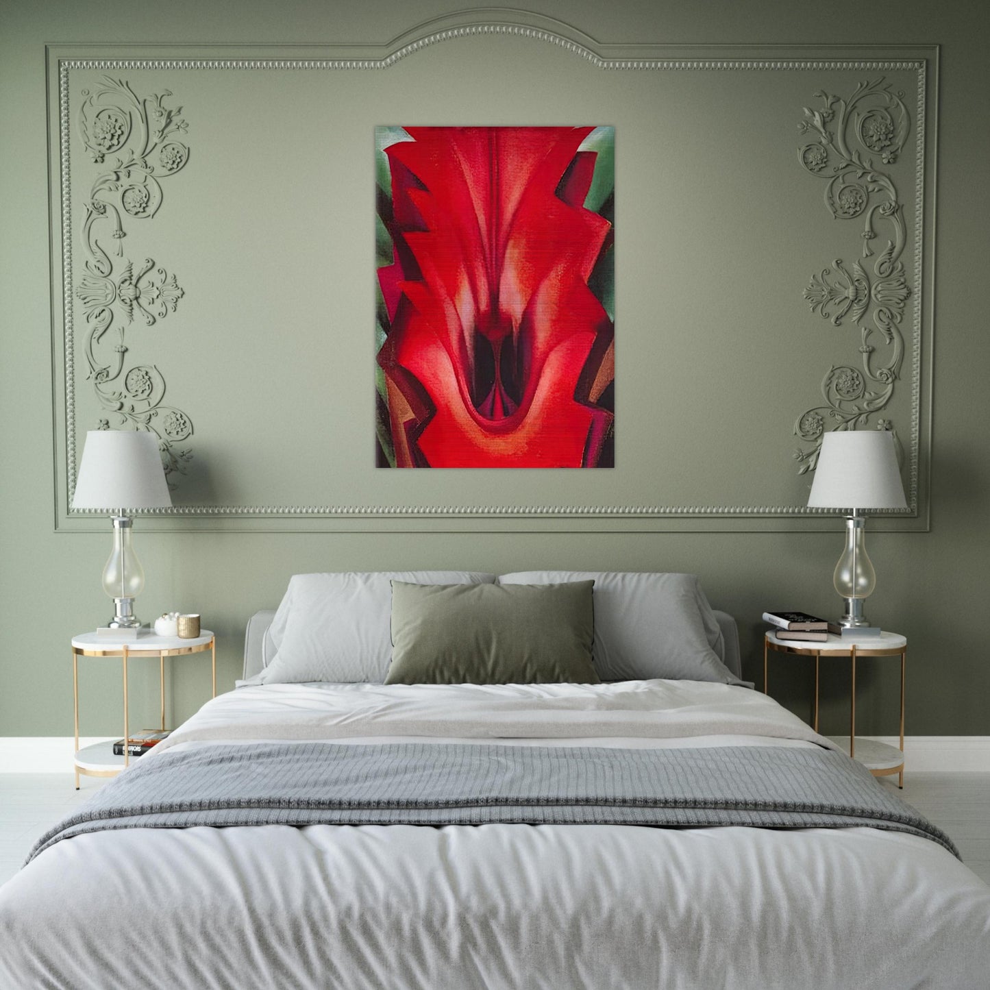 Inside Red Canna - Georgia O'Keeffe Brushed Aluminum Print - 70x100 cm / 28x40 inches | Georgia O'Keeffe Aluminum Print | Georgia O'Keeffe Prints